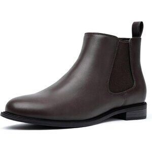 Women's Brown Fall Flat Chelsea Boots Classic Comfortable Short Ankle Boots